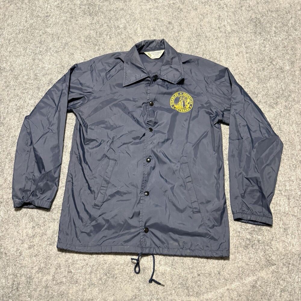 Vintage 70s Velva Sheen Coaches Jacket Small Disabled American Veterans Nylon